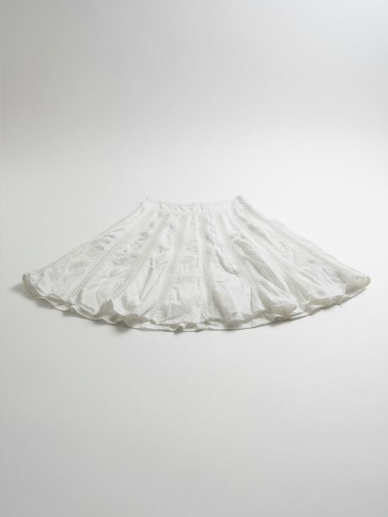 New York & Company Dresses & Skirts - Y2K New York & Company White Open Knit Crochet Skater A-line Skirt